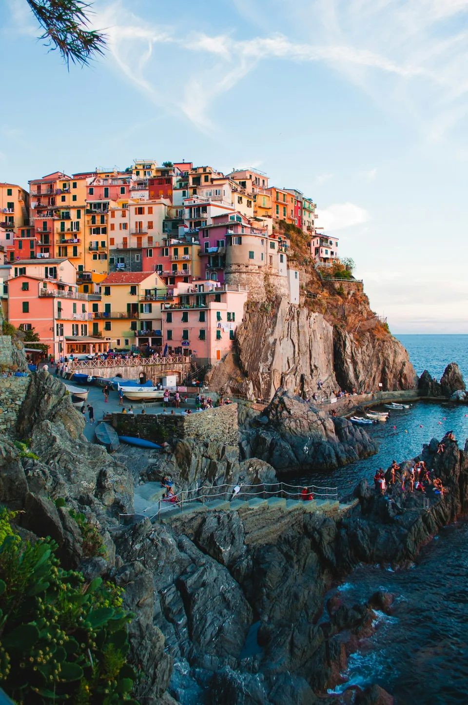 Demo image: Colorful coastal buildings above the sea. Placeholder for the SICILY album.