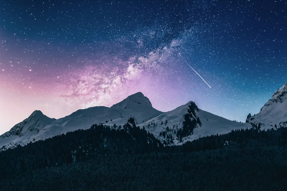 Demo image: A mountain beneath the night sky. Placeholder for the PERU album.